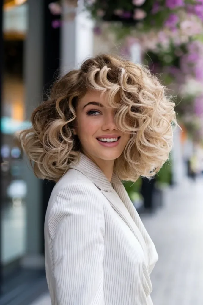Shoulder Length Curly Hair That Looks Balanced and Beautiful